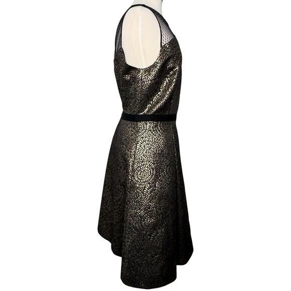 Draper James for Net-a-Porter Kara Dress 14 Gold Black Pleated Cocktail (NWT!) - Picture 3 of 15